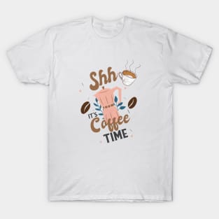 Its Coffee Time With Mug & Coffee Beans T-Shirt